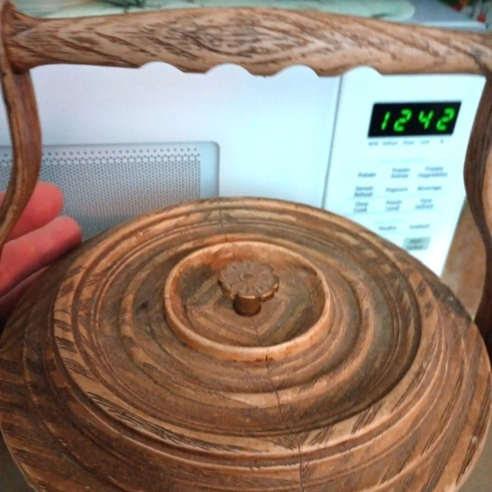 Vintage Plastic Faux Wood Ice Bucket
